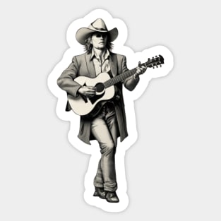 Dwight Yoakam Playing Guitar Sticker